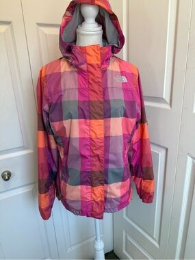 The North Face Pink & Coral Check Hooded Jacket